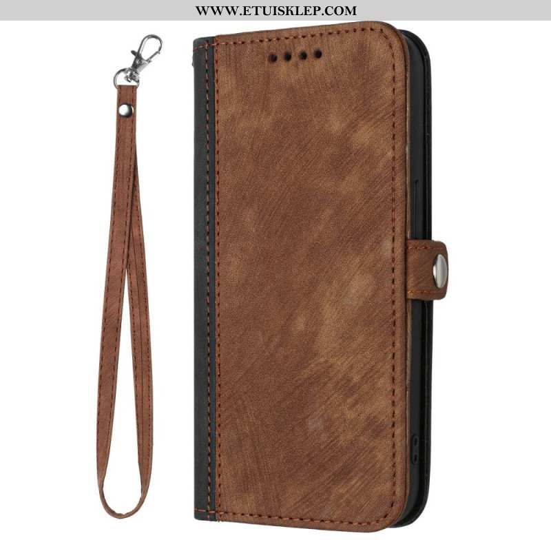 Etui Folio do Sony Xperia 5 IV Dwukolorowy Z Paskiem